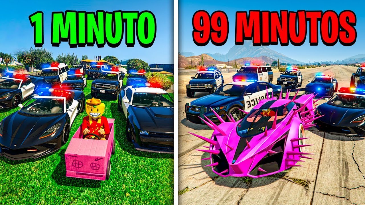 POLICIAS vs LADRONES pero mi coche MEJORA cada MINUTO! MEGA ÉPICO!! - GTA 5 ONLINE