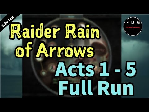 Rain of Arrows Raider Full Levelling run Acts 1-5 Path of Exile 3.19 / 3.20