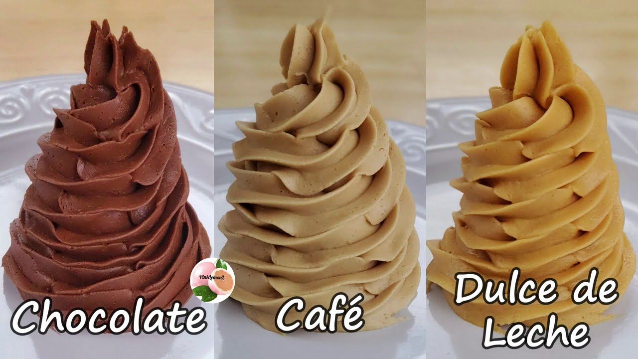 Crema de Mantequilla 3 Ingredientes Chocolate, Cafe y Dulce de leche ❤Butter cream 3 Ingredients