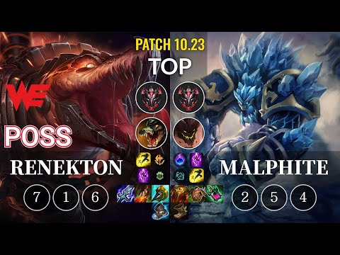 WE Poss Renekton vs Malphite Top - KR Patch 10.23