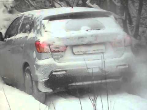 Mitsubishi ASX test on snow  1.8 CVT 2WD ESP ON