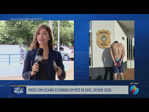 Homem é preso com cocaína escondida em pote de doce em Bom Jesus de Goiás
