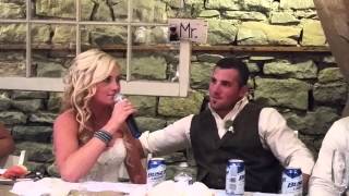 Bride sings Oklahoma Sky to her Groom at wedding