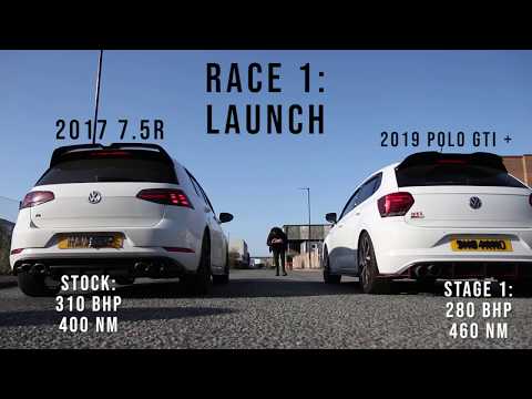 VW GOLF R VS POLO GTI STAGE 1 - DRAG & ROLLING RACE