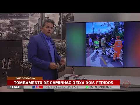 Bom Despacho: Tombamento de caminhão deixa dois feridos