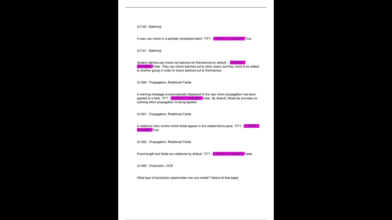 Relativity 9 6 RCA Exam Questions Latest Update Actual Exam from Credible Sources with 150 Questions