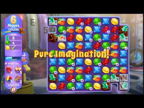 Wonka's World of Candy Level 245 - NO BOOSTERS + FULL STORY 🍫 | SKILLGAMING ✔️
