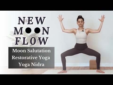 Evening Yoga Flow with Restorative Yoga and mini Yoga Nidra | 🌚 New Moon | Bedtime Yoga