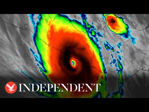 Infrared satellite shows 'extremely dangerous' Hurricane Otis making landfall in Mexico