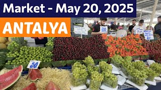 Liman Market (Konyaalti), prices as of May 20, 2025 - Antalya, Turkey 