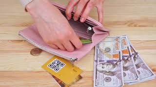 Клатч конверт з кишенею для мобільного жіночий шкіряний ST Leather 19271 рожевий