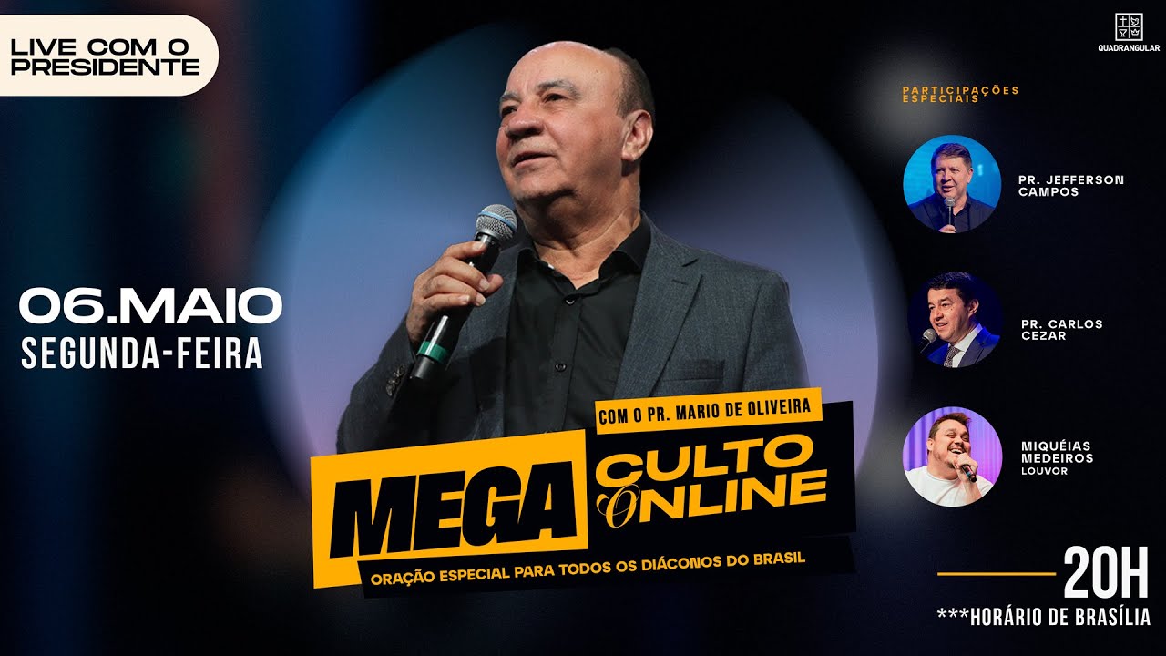 Mega Culto online com o Pastor Mário de Oliveira