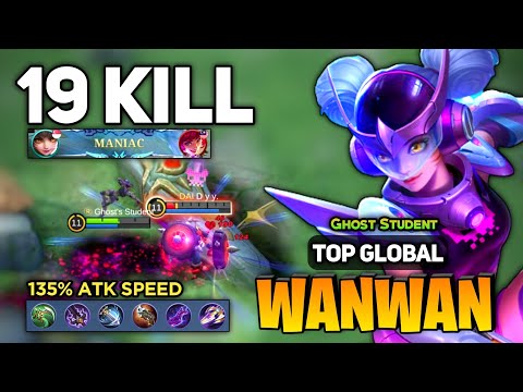 135% ATK SPEED Wanwan Goldlane Monster [Top Global Wanwan Best Build] Ghost Student - Mobile Legends