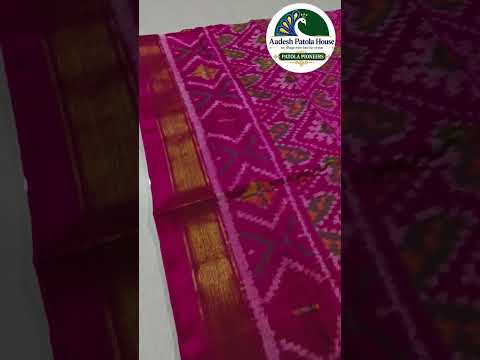 Pink Chandabhat Motifs Single Ikat Dress Dupatta 6 Ply Silk