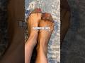 Vintage Style Reinforced Toes Brown Nylon Stockings Pantyhose Tights Closeup Feet Legs Girl Model