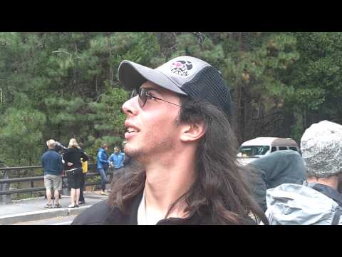 Joe Marlay  talks at the El Cap Bridge