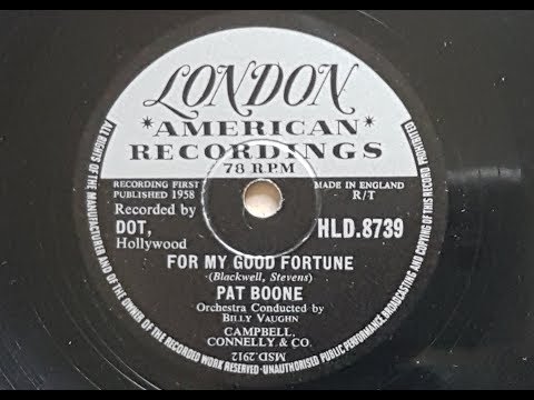 Pat Boone 'For My Good Fortune' 1958 78 rpm