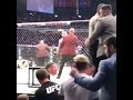 Khabib Jumping Over Cage After Conor Taps Out
