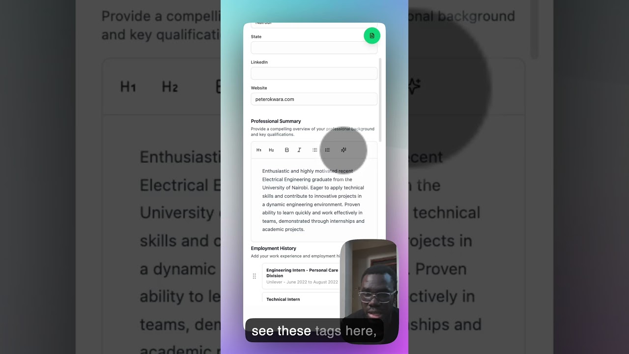 Create a Resume from Scratch on Careergo
