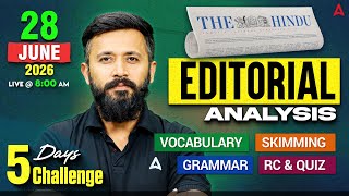 The Hindu Editorial Analysis | 27 June 2026 | English Vocabulary, Grammar & Skimming | By Parth Sir