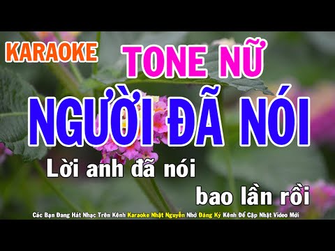 Người Đã Nói Karaoke Tone Nữ Nhạc Sống - Phối Mới Dễ Hát - Nhật Nguyễn