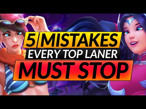 5 TOP Lane MISTAKES EVERYONE Makes - Here's How to RANK UP - LoL Pro Tips and Tricks Guide