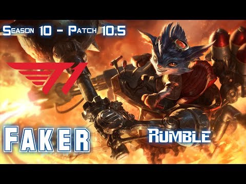 T1 Faker RUMBLE vs LUCIAN Mid - Patch 10.5 KR Ranked