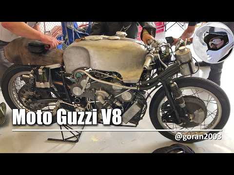 Moto Guzzi V8 under the bonnet - with Giacomo Agostini as support