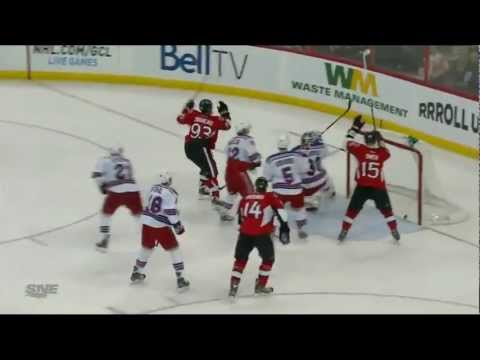 Mika Zibanejad PP Goal (NY Rangers vs Ottawa Senators Feb 21, 2013) NHL HD