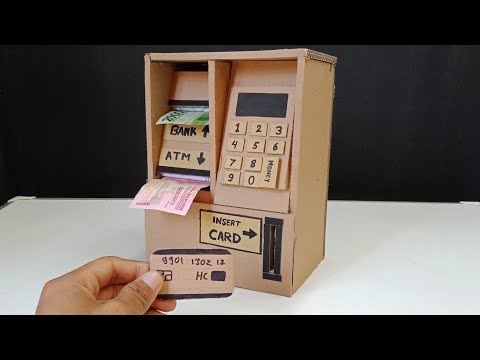 how to make ATM & BANK a combination of 1 machine 2 useful functions from cardboard, cool