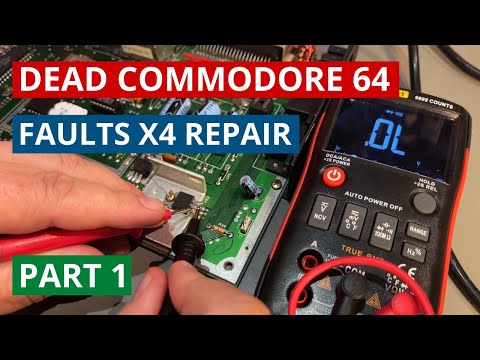 Dead Commodore 64 with multiple faults repair - Shorted 9V, faulty video, strange keyboard input