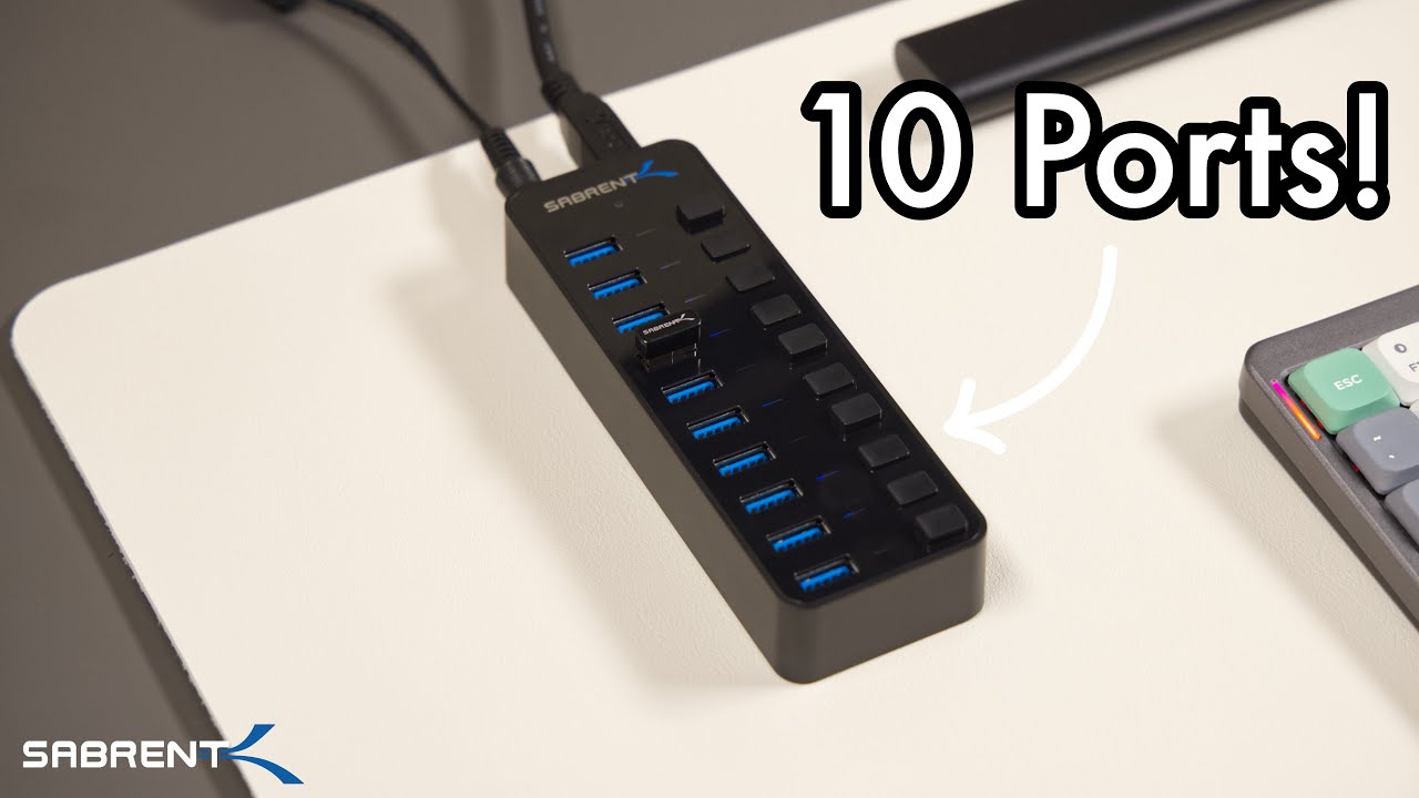 SABRENT 10 Port USB3.0 Hub With Power Switches