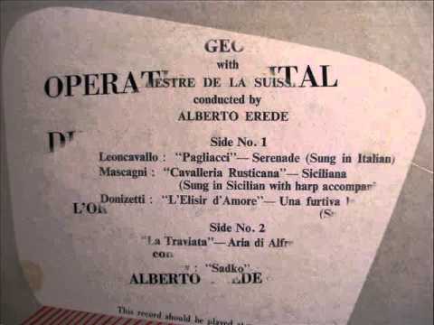 Dusan Georgevic *Orig. 10" Inch Vinyl *Italian Donizetti L'Elisir d'Amore Una furtiva lagrima