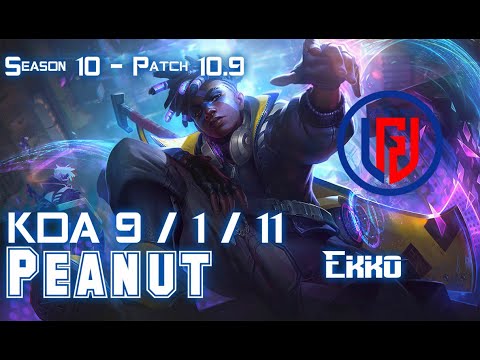 LGD Peanut EKKO vs REK'SAI Jungle - Patch 10.9 KR Ranked
