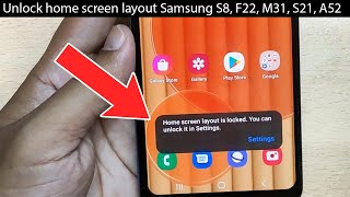 How to remove home screen layout lock in Samsung