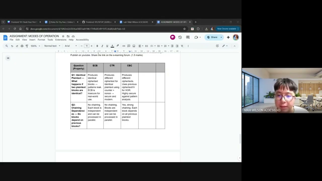 Crypto Assignment 1 Answer Based Video