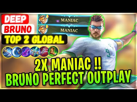 2x MANIAC !! Bruno Perfect Outplay [ Top 2 Global Bruno] [00FF00][b]DeeP - Mobile Legends Gameplay
