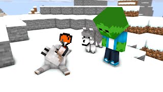 Monster School : THE WILD SNOW DOG - Minecraft Animation