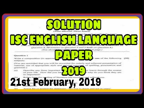 Solution of ISC English language paper 2019|| English language ISC solution 2019|| ADITYA COMMERCE Video