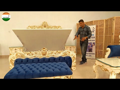 Wood luxury bedroom bench, without backrest