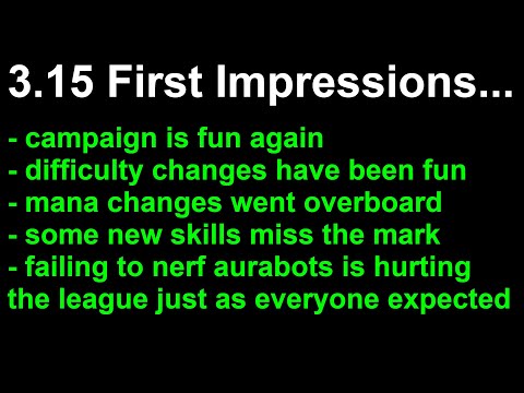 3.15 First Impressions - Difficulty Made The Campaign Fun But There's Issues - POE Path of Exile