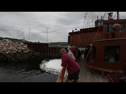 The Paddle Steamer Waverley berthing at Dunoon, 4th September 2021, onboard view