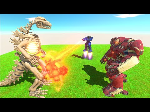 GODZILLA SKELETON VS HULK BUSTER - Animal Revolt Battle Simulator
