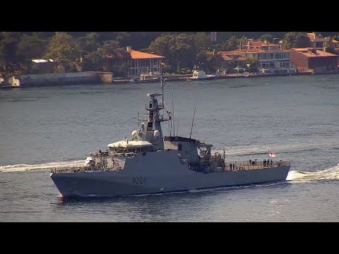 Royal Navy River-class OPV HMS TRENT transits Istanbul strait towards Black Sea - June 28, 2021