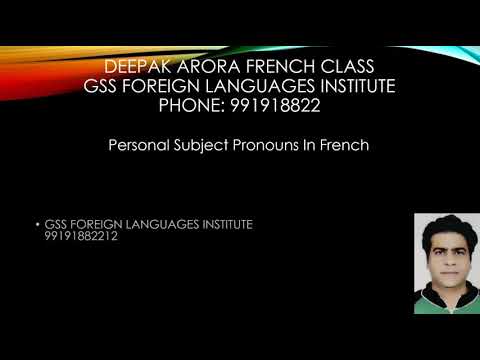 Personal Subject Pronouns In French - Learn French Easy - GSS FRENCH FOREIGN LANGUAGES INSTITUTE