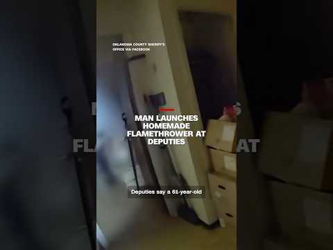 Man launches homemade flame thrower at deputies