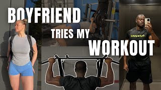 GETTING JACKED TOGETHER | my bf tries my intense upper body workout 😎🤔