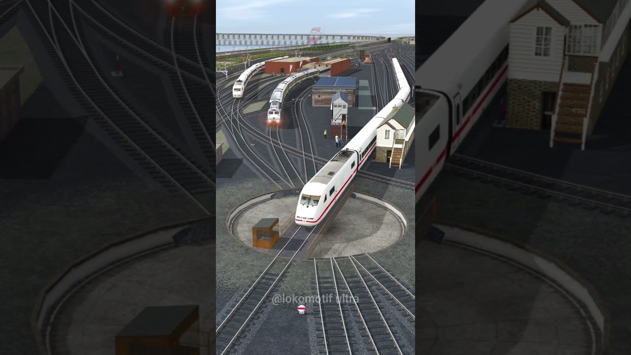 Kereta Api Cepat Membelah di Persilangan Turntable 4 Kereta Api #train #railtrack #railway #shorts