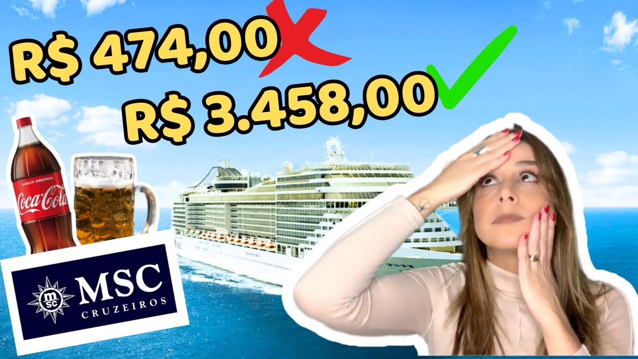 VALORES ALTERADOS PACOTES DE BEBIDAS MSC CRUZEIROS 24/25