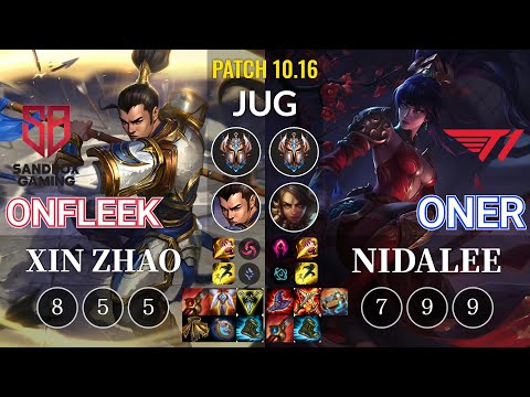 SB OnFleek Xin Zhao vs T1 Oner Nidalee Jungle - KR Patch 10.16